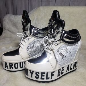 ALL SEEING EYE - Platform Sneakers, Bling! "I CAN ALWAYS BE MYSELF AROUND"